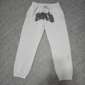 Supply & Demand Grey Graphic Joggers Sweatpants Medium